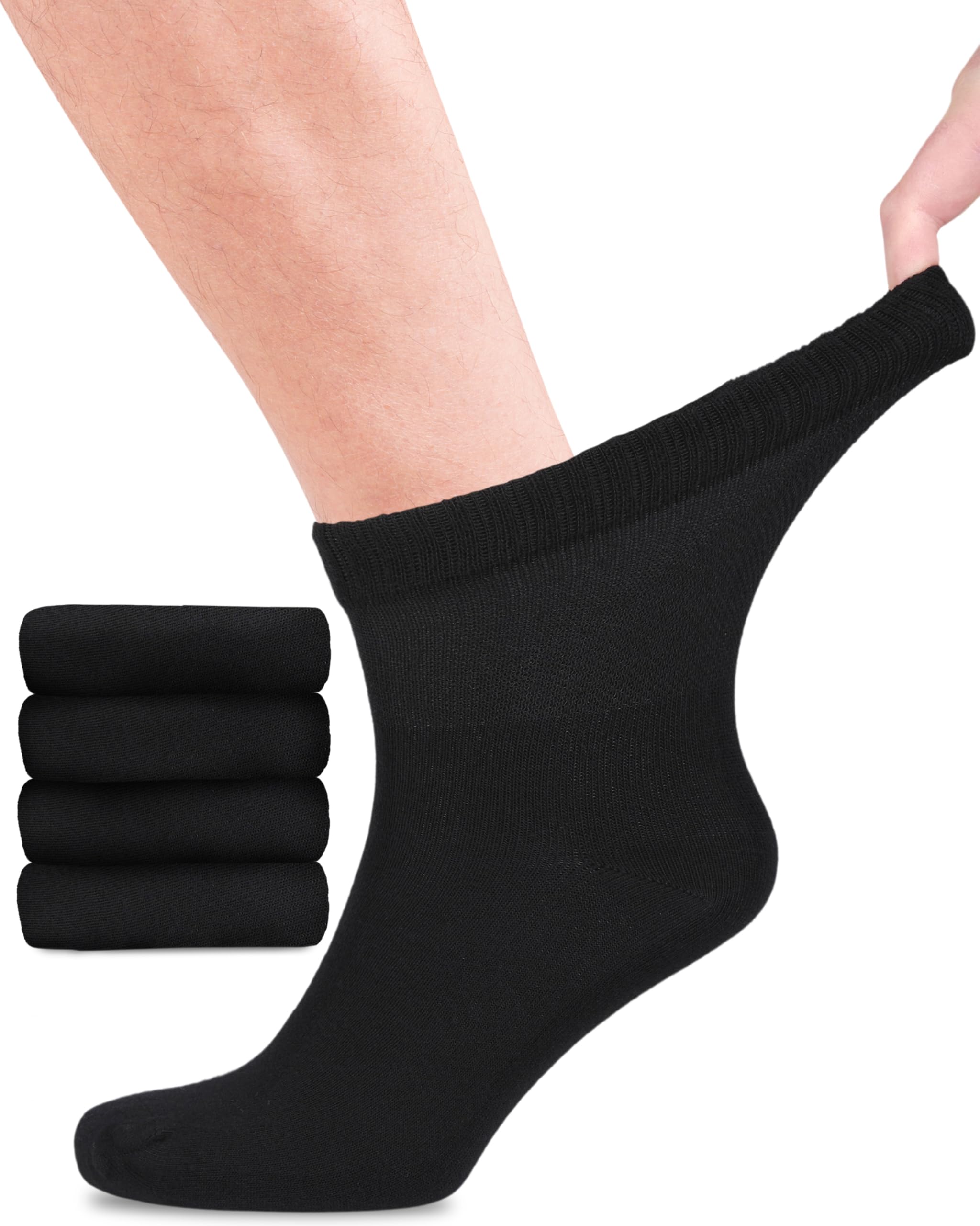 Fiera Besa Diabetikersocken für Herren mit Komfortbund ohne Gummibund, Knöchelhoch, Diabetiker Socken ohne Gummi & ohne Naht