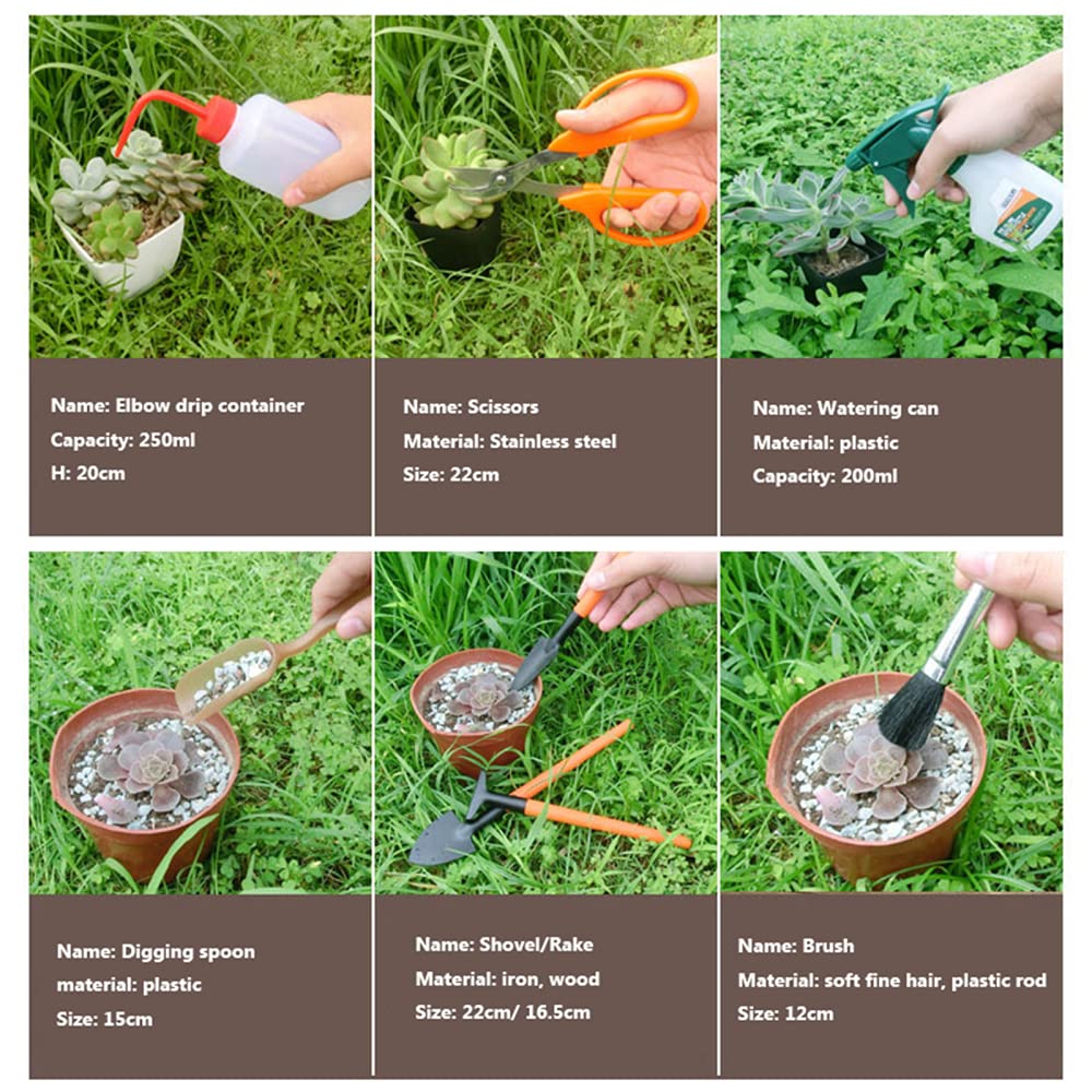 ZXCVB Kit Jardineria,15Pcs Mini Herramientas Jardinería,Ligeras Y Compactas Juego De Herramientas De Jardín con Caja De Almacenaje,para Mujeres/Hombres/Jardineros/Padres E Hijos