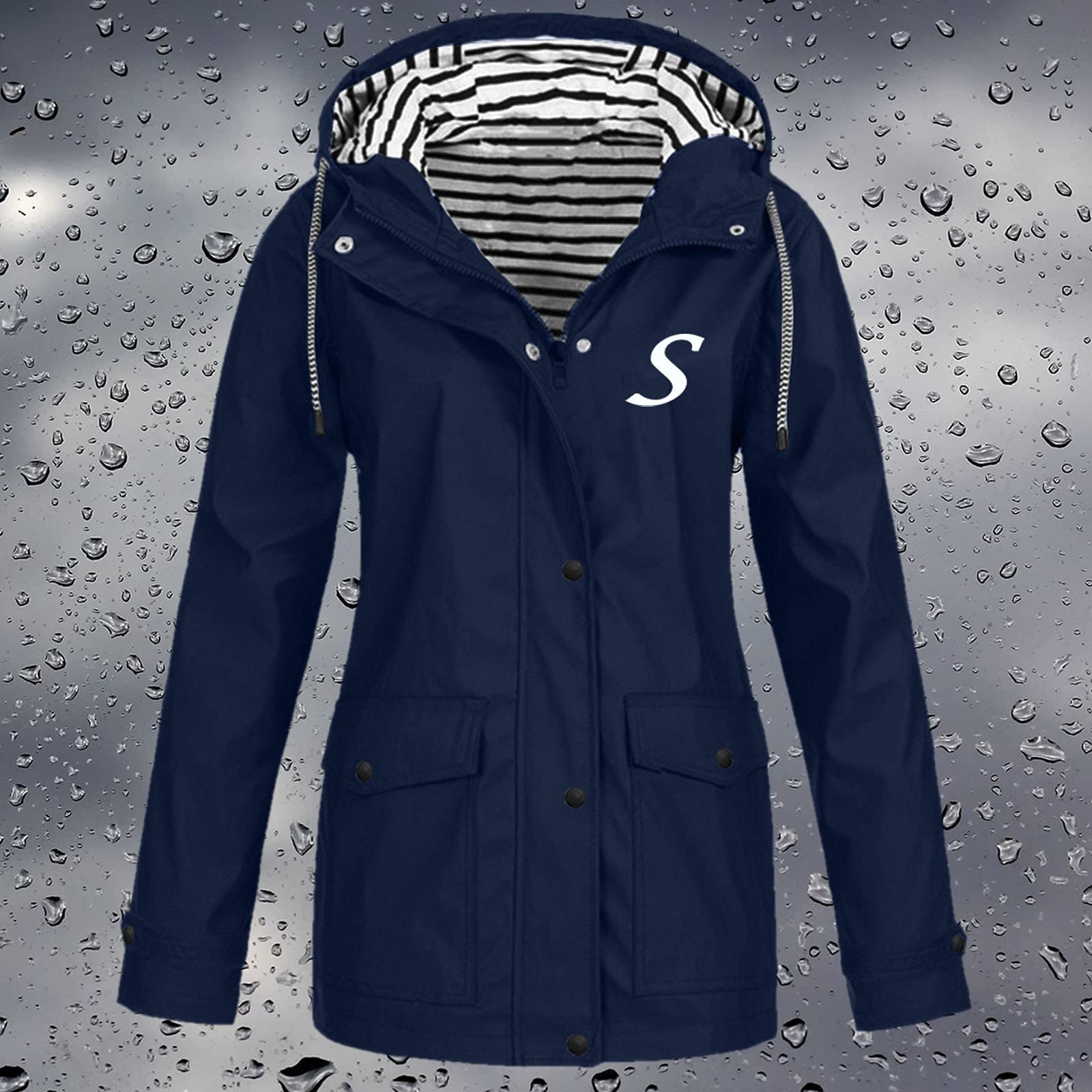 Giacca Da Donna Tinta Unita Per Esterni Taglie Forti Con Cappuccio Antivento E Impermeabile Alla Coulisse A Maniche Lunghe Autunno Sportiva Abbigliamento Trekking Softshell Trench