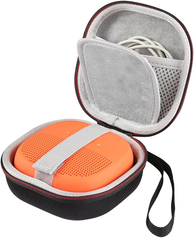 LuckyNV EVA Carrying Protective Box Bag Case for Bose SoundLink Micro Bluetooth Speaker Cover Pouch-Extra Space for Cables (Black)