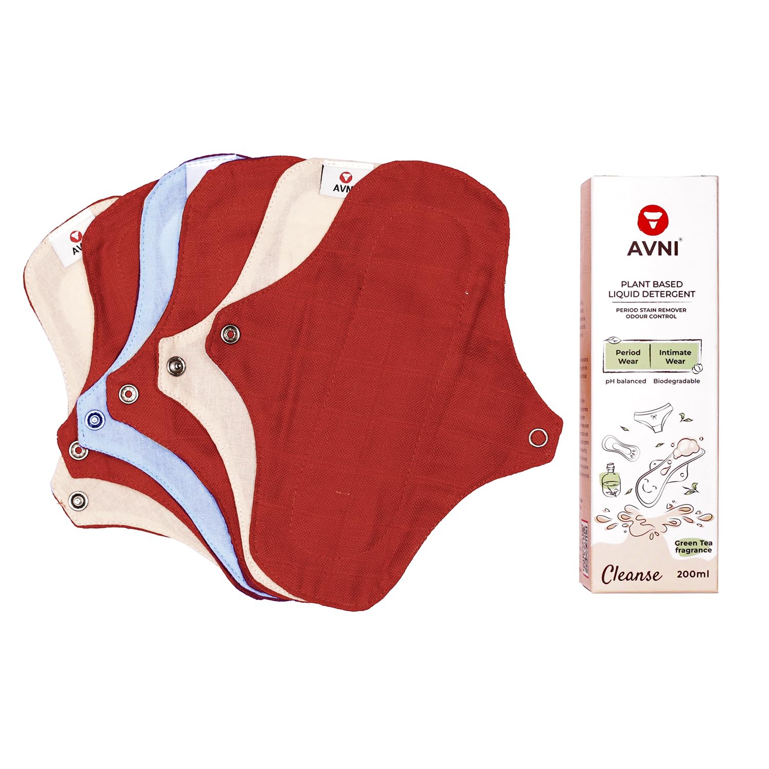 Avni - Lush Panty Liner | Small - 200MM, Pack of 6 liners + 200 ml liquid detergent | Organic Cotton | Antimicrobial | Eco-Friendly and Reusable | Spotting Days | with Storage Pouch for Women (B0D2RNTG2P) Amazon Price History, Amazon Price Tracker