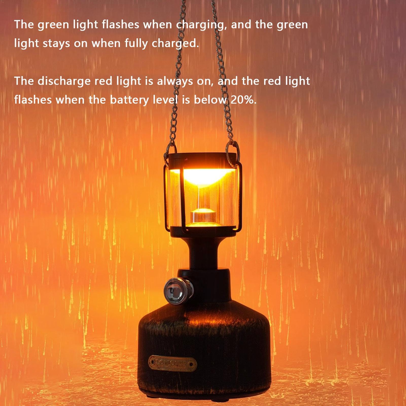 Luz de campamento de ambiente al aire libre | Lámpara de emergencia | Linterna LED vintage, durabilidad compacta, estilo retro, linterna LED de camping de 6 W, impermeable, sensor de soplado simulado, | Linterna LED vintage, durabilidad compacta, estilo r