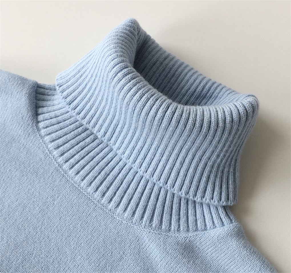 Jegsnoe Oversize-Pullover Für Damen, Herbst-Beige-Strickpullover Mit Seitlichem Schlitz, Weicher, Warmer Rollkragenpullover