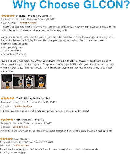 Miniatura 8 de GLCON - Funda de transporte con cargador a prueba de golpes, color azul, pequeña funda rígida de EVA para disco duro WD Seagate Toshiba, banco de