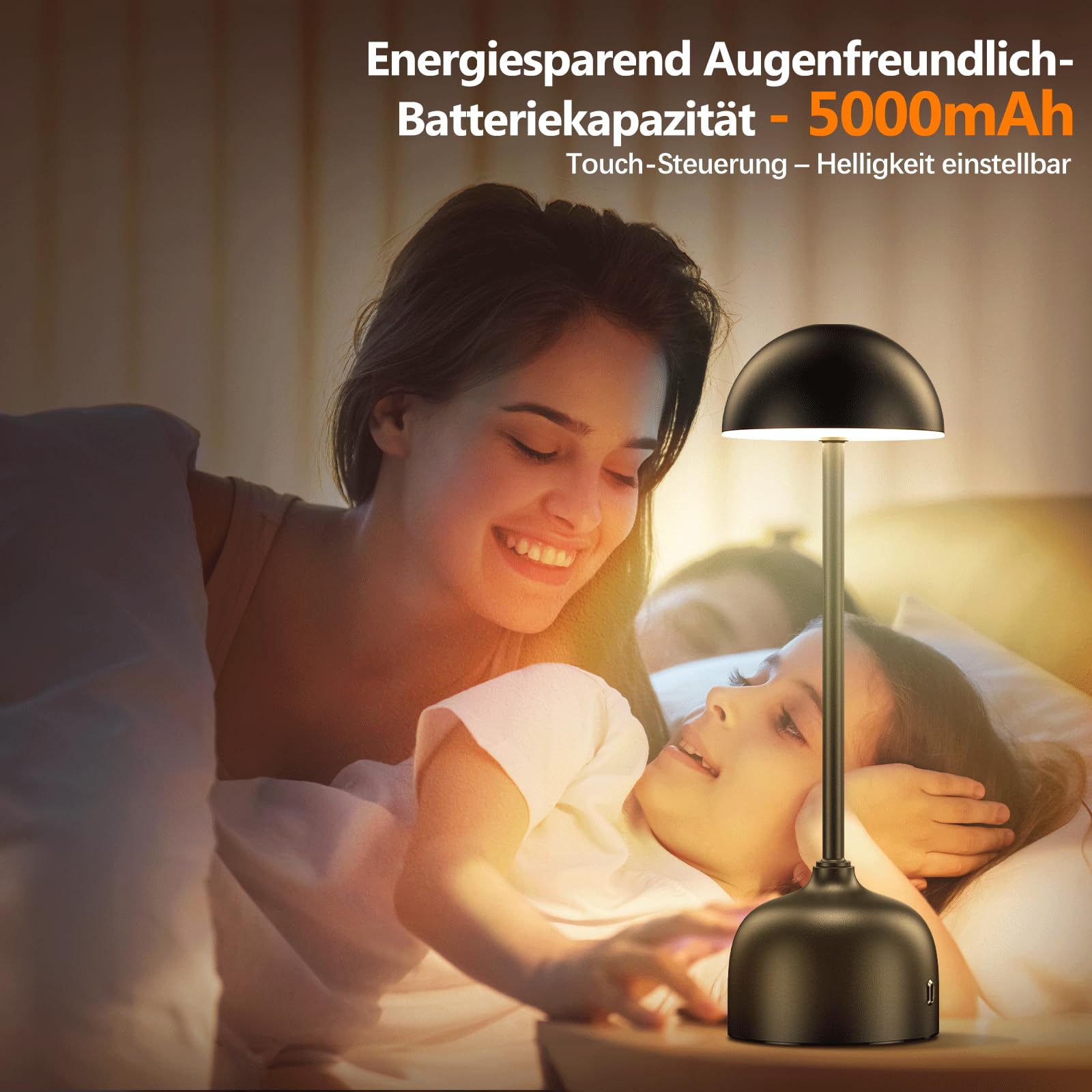 Lampada da tavolo senza fili con touch, lampada da tavolo a LED, a batteria, dimmerabile, 3 modalità di colore, 5000 mAh, con funzione di ricarica, IP54, impermeabile, per interni ed esterni (2 pezzi)