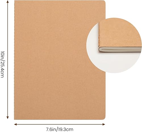 Miniatura 4 de XYark Diarios grandes para cuadernos a granel, paquete de 15, tamaño B5, cubierta de kraft, cuadrícula de puntos, 60 páginas, 8.5 x 11 pulgadas,