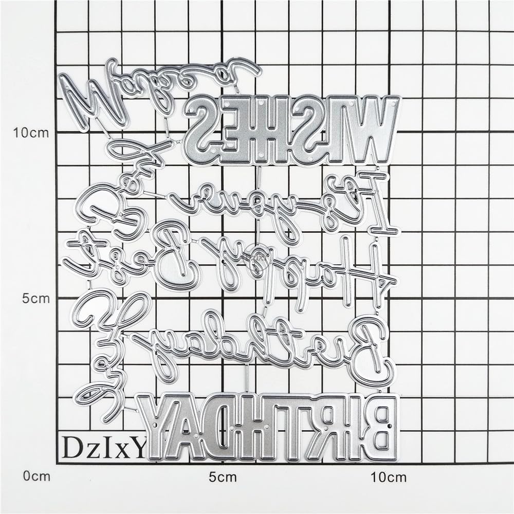 Amazon.co.jp: DzIxY Words Happy Birthday メタルカッティングダイス