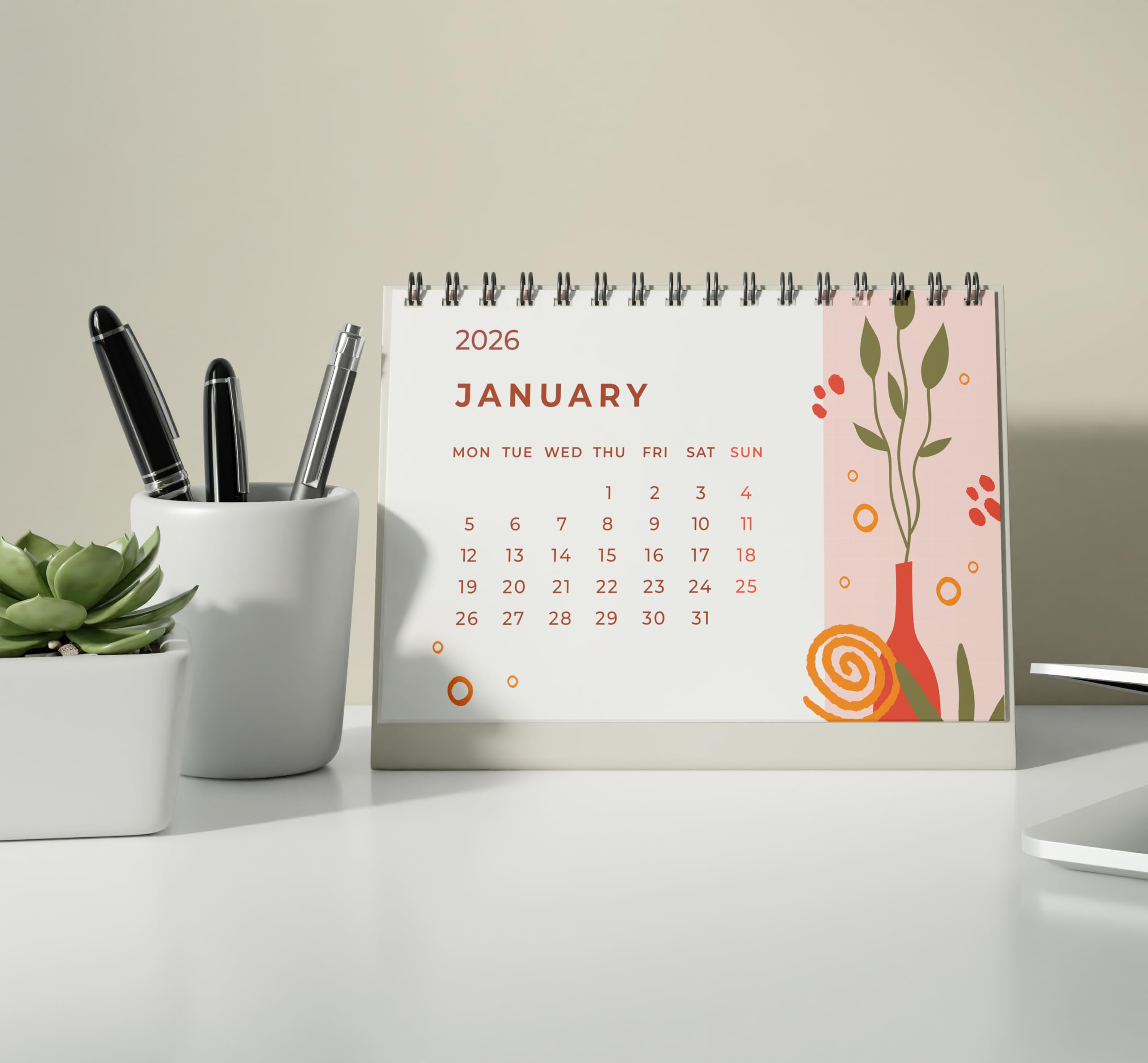 Trueflair Table Desk Calendar 2025, A5 Size, For Home And Office Use, Study Planner And Daily Tracking Organiser (Design 5)-picture-29
