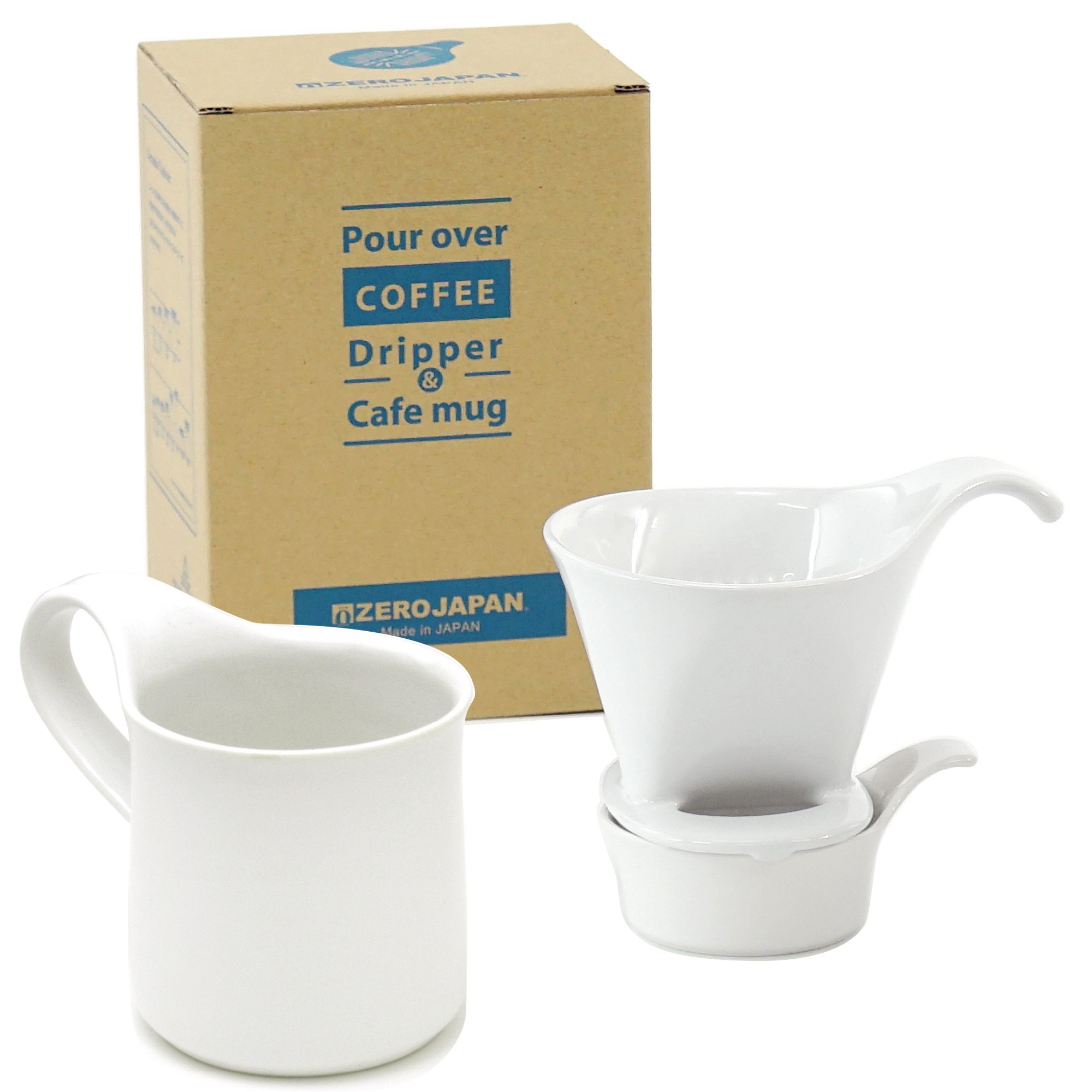 Amazon.com: ZEROJAPAN DMZ-16 WH/WH Coffee Dripper L & Cafe Mug