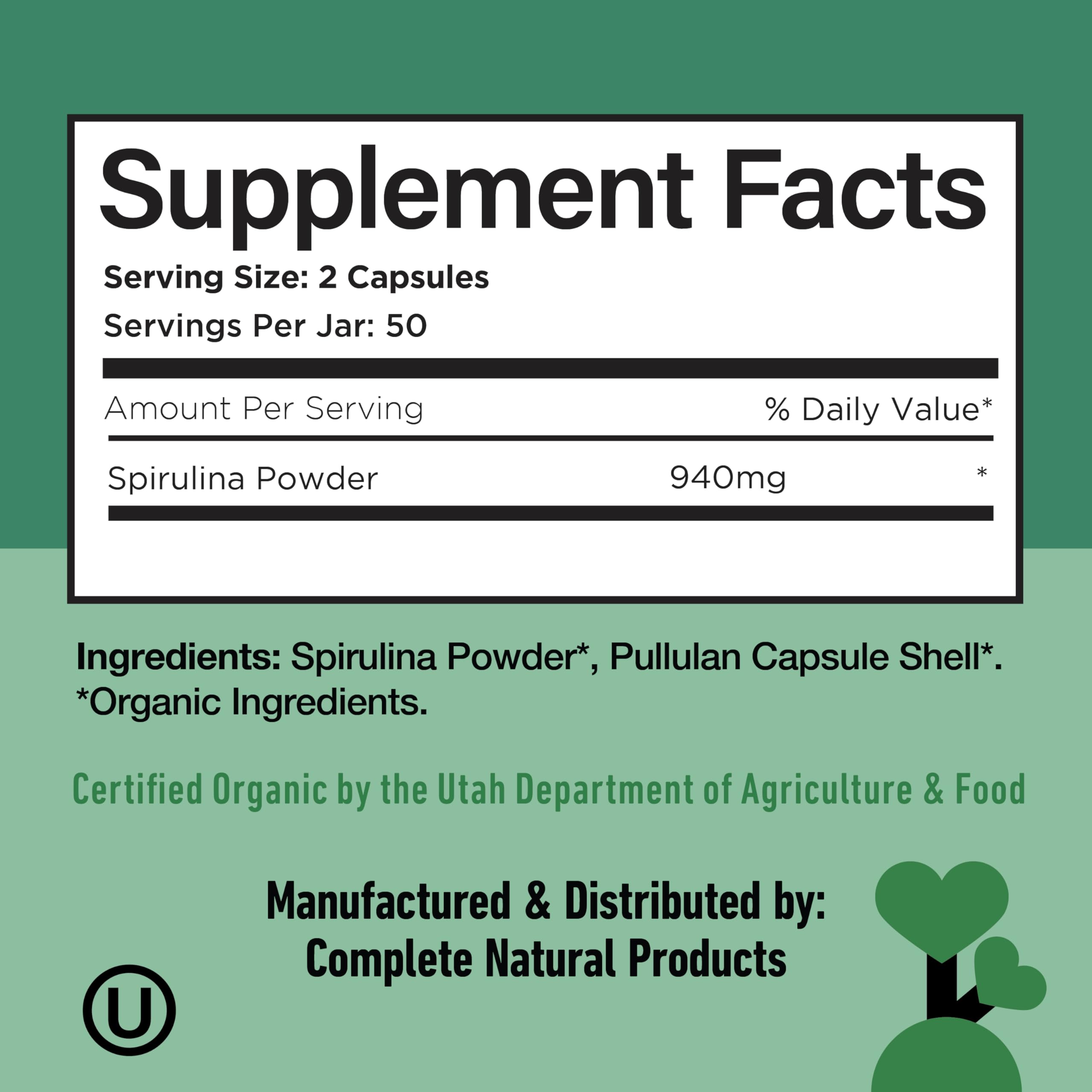 Pure Hawaiian Blue Green Spirulina Powder Capsules - 470mg Capsules 100 Pills, Non GMO, Natural — Amazon image 6