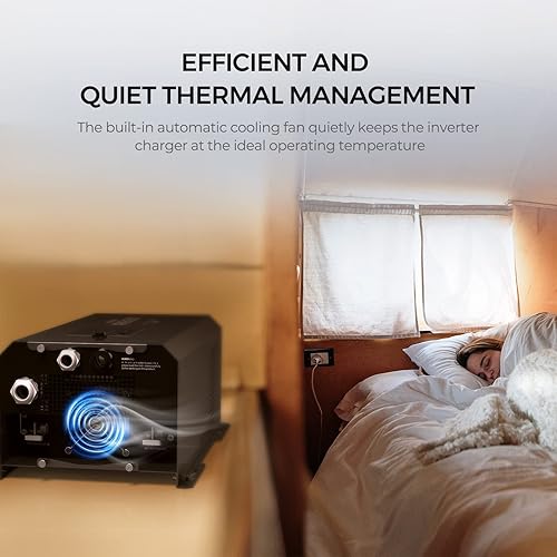 Miniatura 7 de Renogy REGO - Cargador inversor de onda sinusoidal pura de 3000 W con pantalla LCD, 12 V CC a 120 V CA, Bluetooth incorporado de carga de 4 etapas