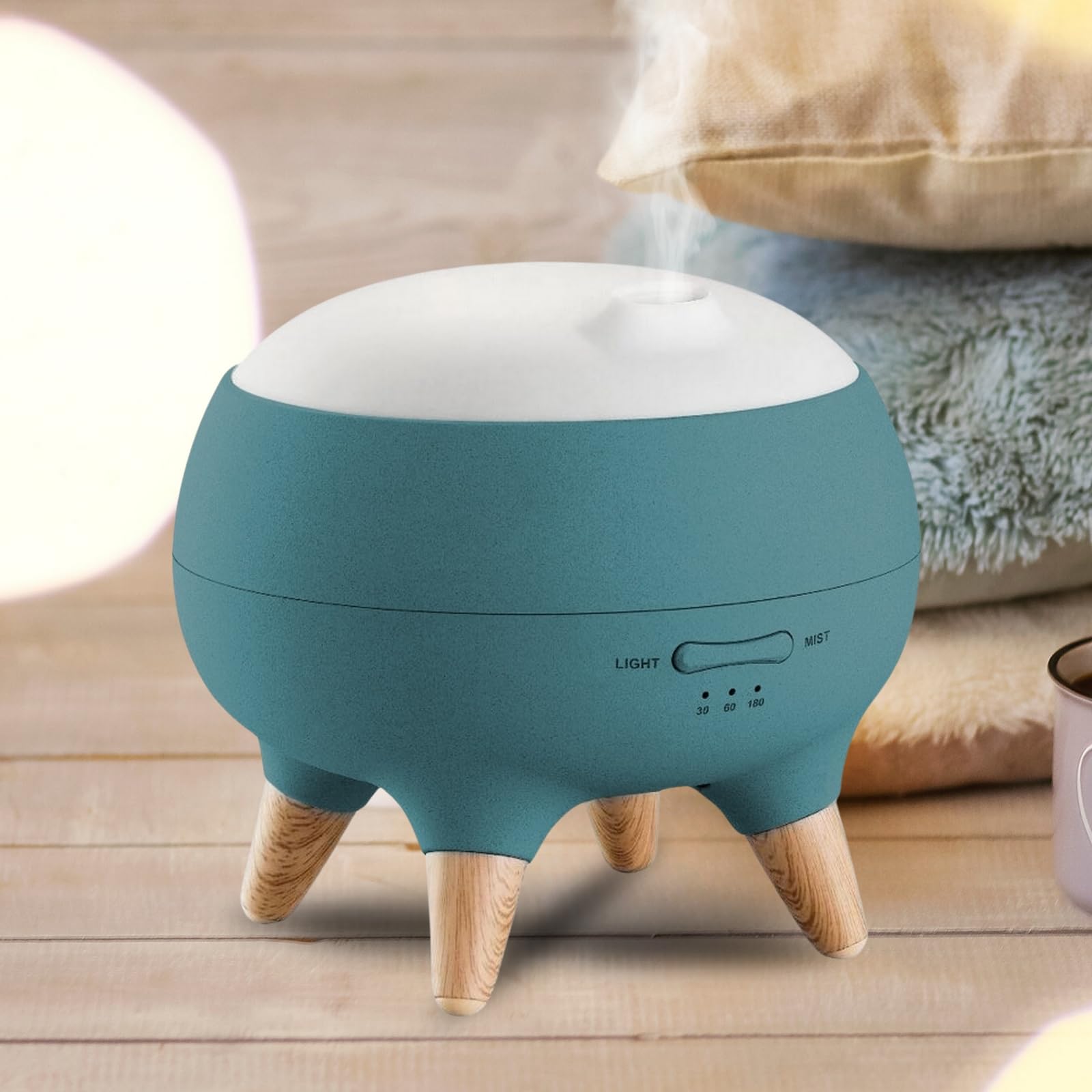 Zen’Arôme Diffuseur Huile Essentielle Julio, Diffuseur Ultrasonique Aromathérapie à Froid, Diffuseur Électrique de Parfum, 2 Modes de Diffusion et Fonction Minuterie, Éclairage LED, Design Original