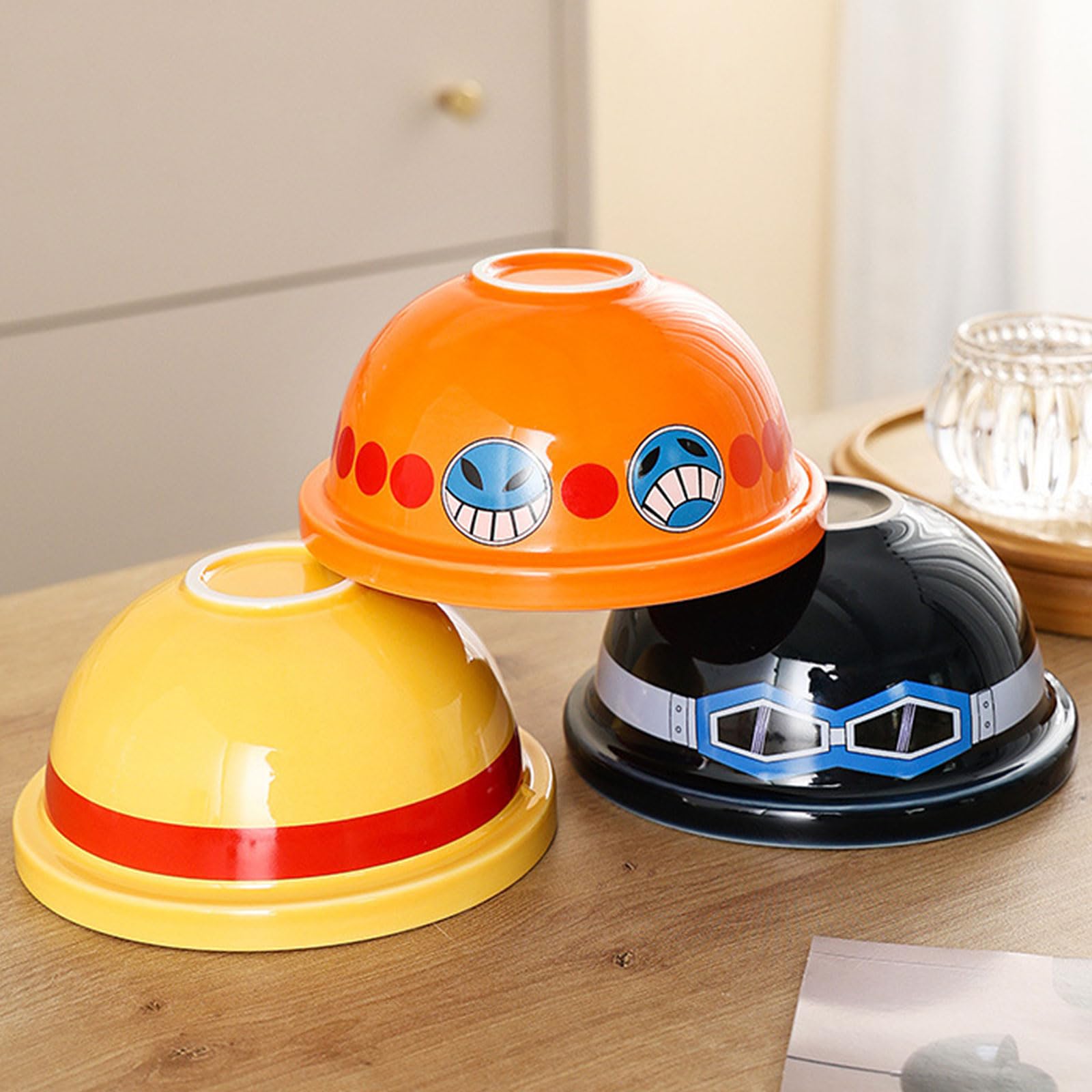 Bocguy 3 cuencos Ramen Bowl Anime, Ramen Bowl para fans del anime, regalo de cocina, hogar y hogar