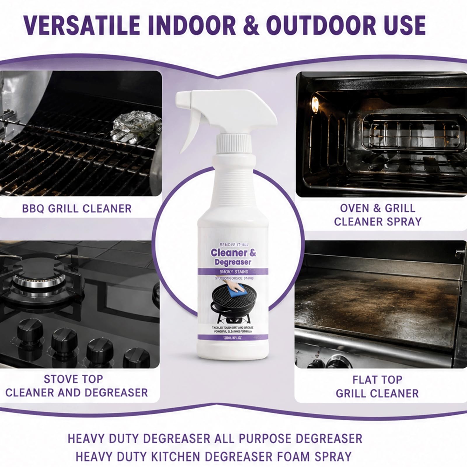 Eavy Duty Kitchen Degreaser Spray, BBQ Grill Cleaners Spray, Griddle Cleaner, Oven Degreasers, Stove Degreaser, Fast Acting Degreasers Sprays, No Scrub Cleaner (5 stücke)