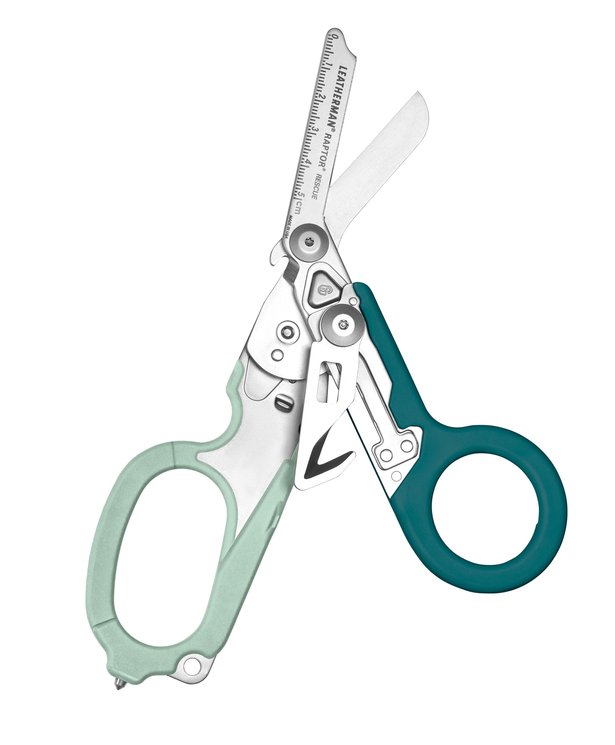 Leatherman Black And Blue Raptor Rescue - Emergency Response Folding Shears With Strap Cutter & Glass Breaker, Icy Mint With Utility Holster