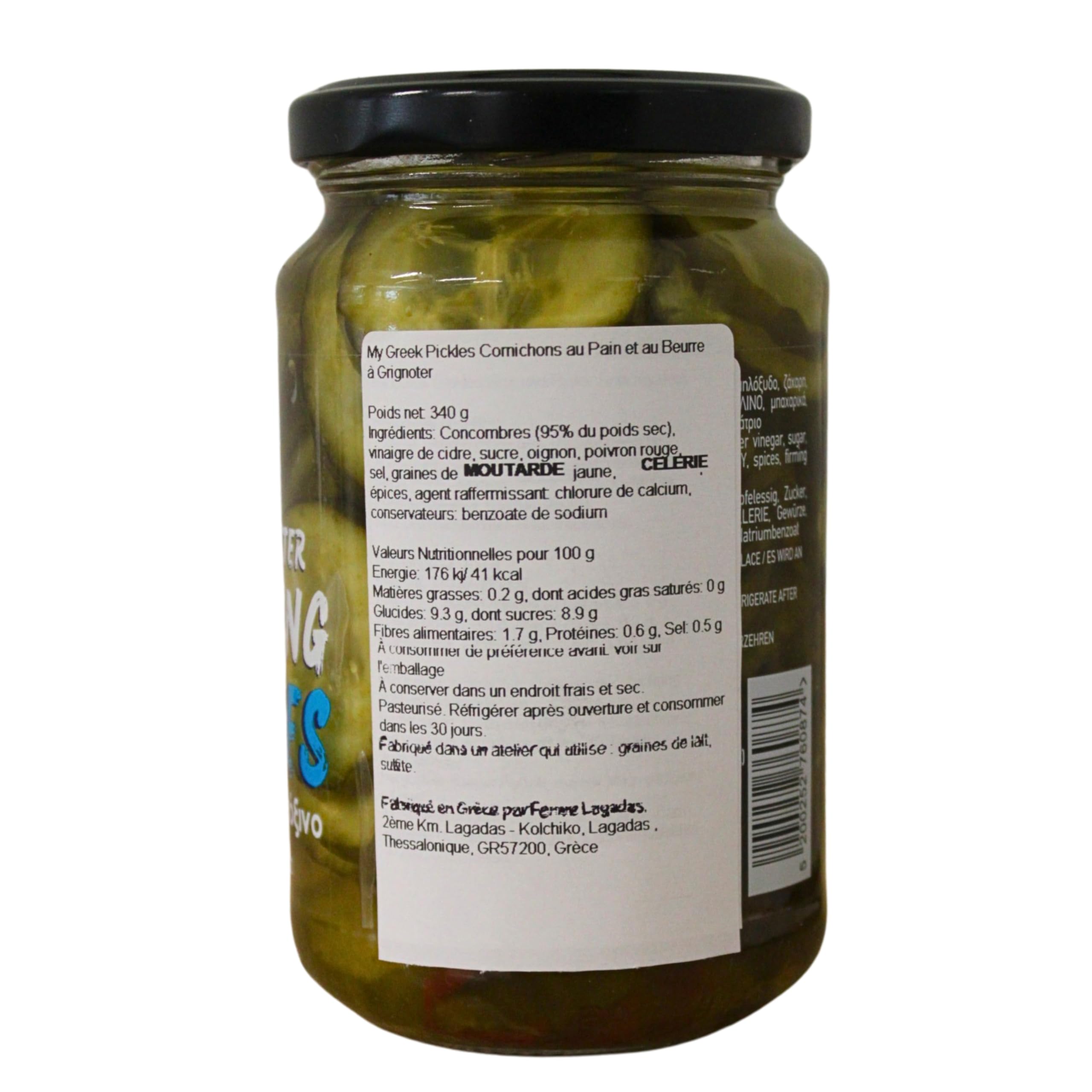 My Greek Pickles Encurtidos para Picar de Pan y Mantequilla, Paquete de 2 x 340g (Total: 680g)