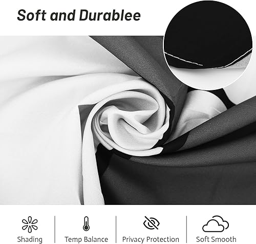 Miniatura 3 de FYATHM Juego de 3 cortinas de cocina color negro y gris para ventanas, cenefa y juego de niveles de 36 pulgadas, moderno con bolsillo para barra,