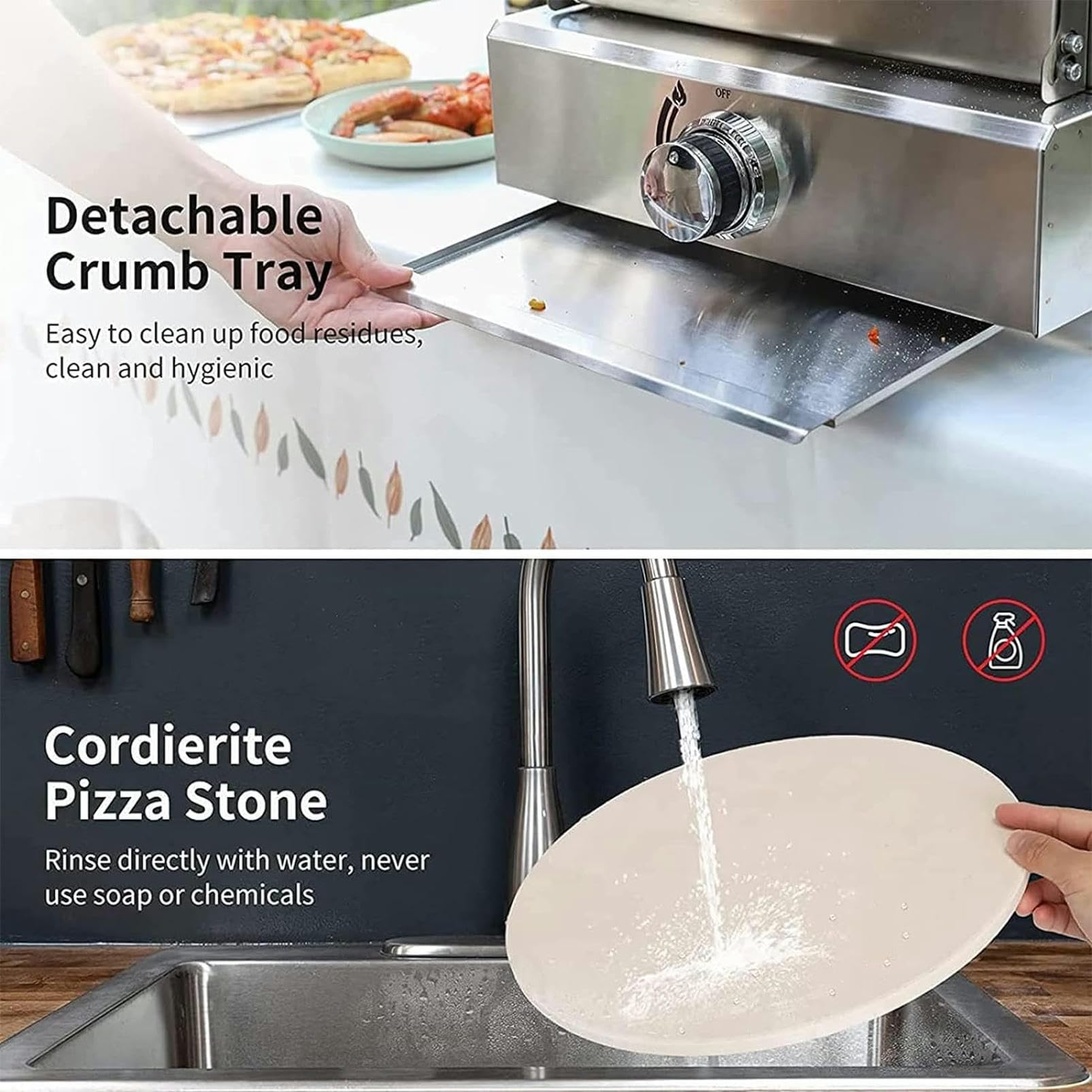 Forno Elettrico, cassetto in Acciaio Inossidabile, per Il Ristorante Domestico, Temperatura Uniforme a 360 °, Alta Temperatura e Resistenza alla corrosione