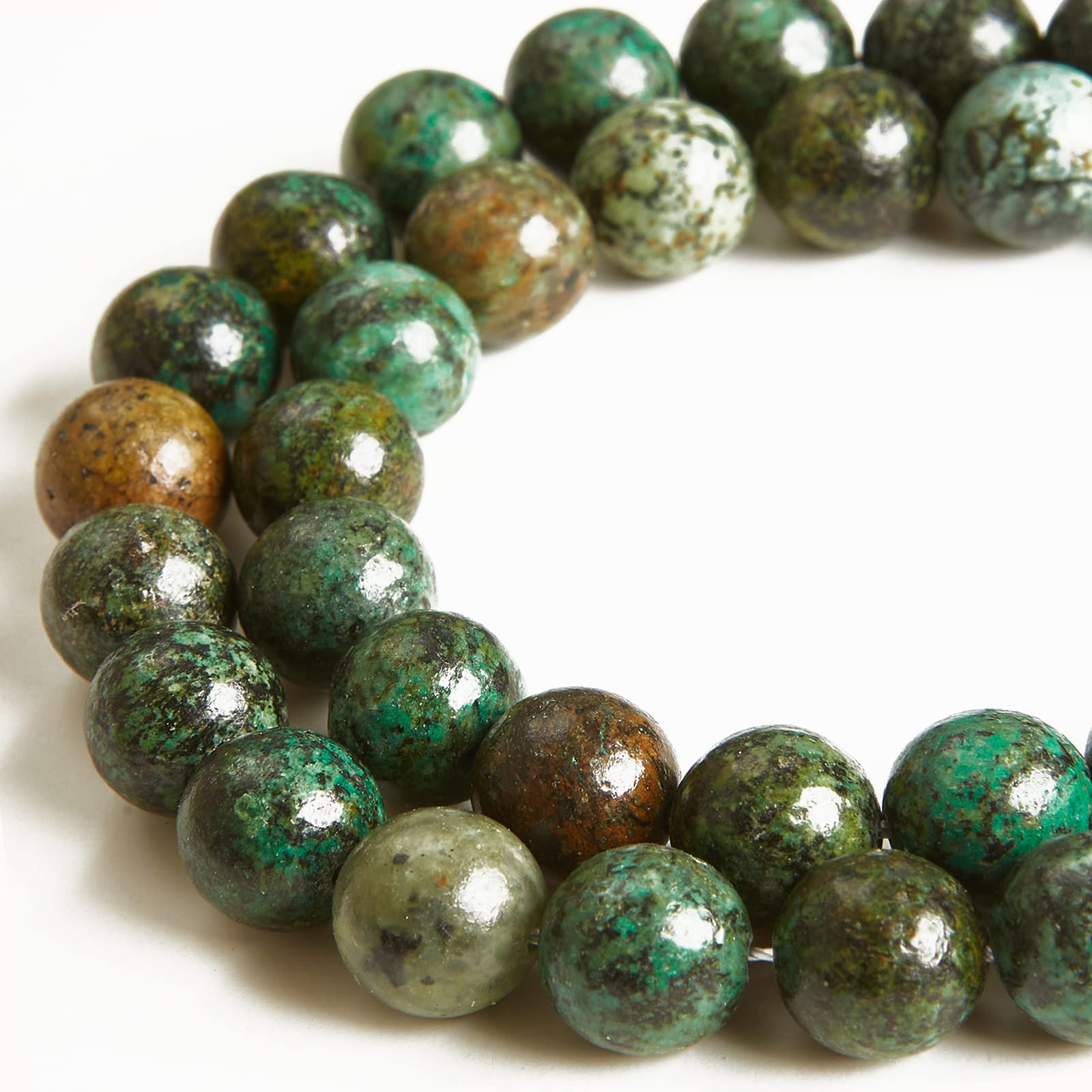 Lot De 100 Perles En Pierre Naturelle De 8 Mm, Turquoise Africaine