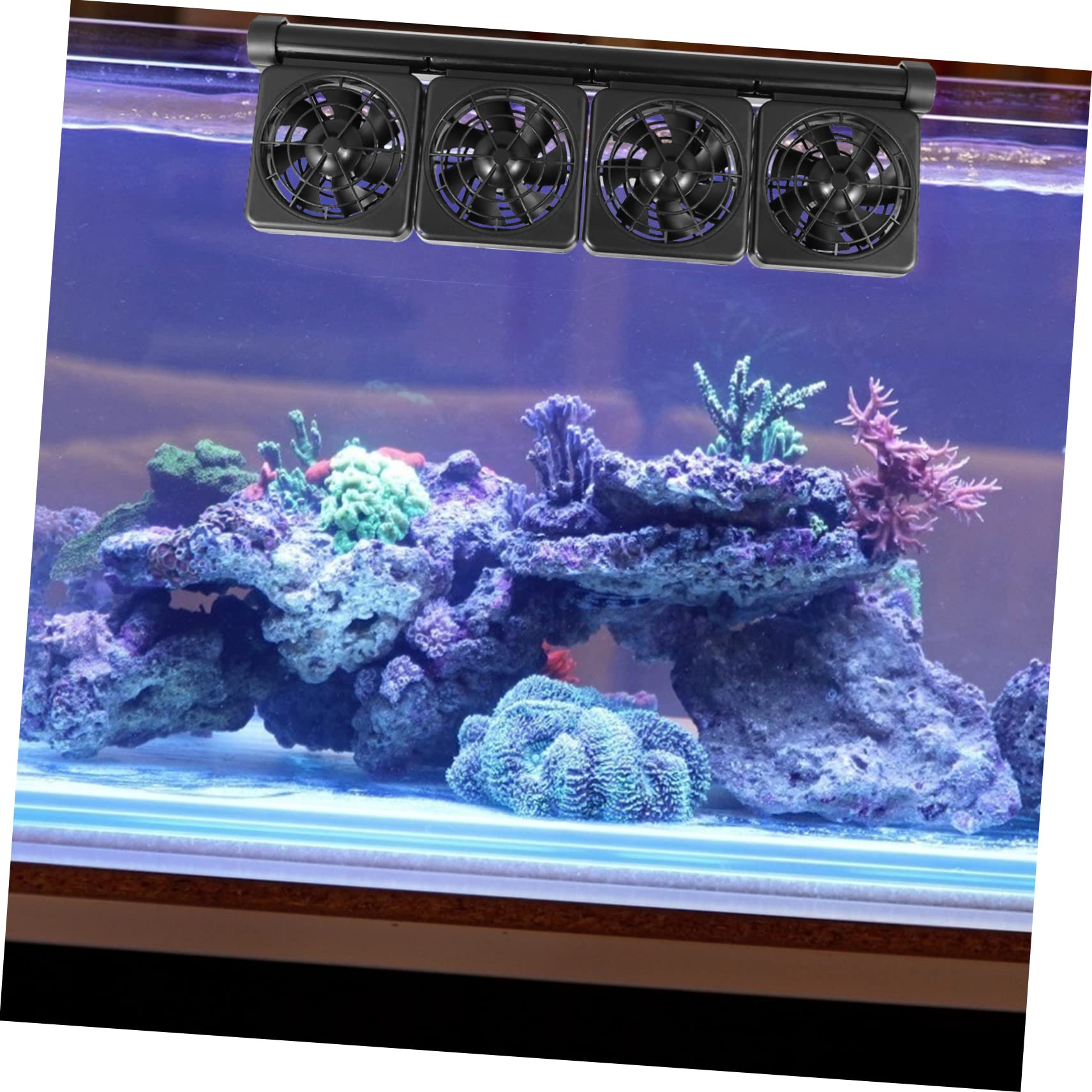 Wasserkühlventilator Aluminiumlegierung und Kunststoff mit 2 Geschwindigkeiten Aquarium Einstellbarer Befestigung bis 1,2cm Wandstärke für Süß und Salzwasseraquarien