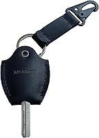 Vista 1 de Funda de cuero hecha a mano para llave de coche para llave rota Funda para llave de coche para hombres y mujeres (Negro)
