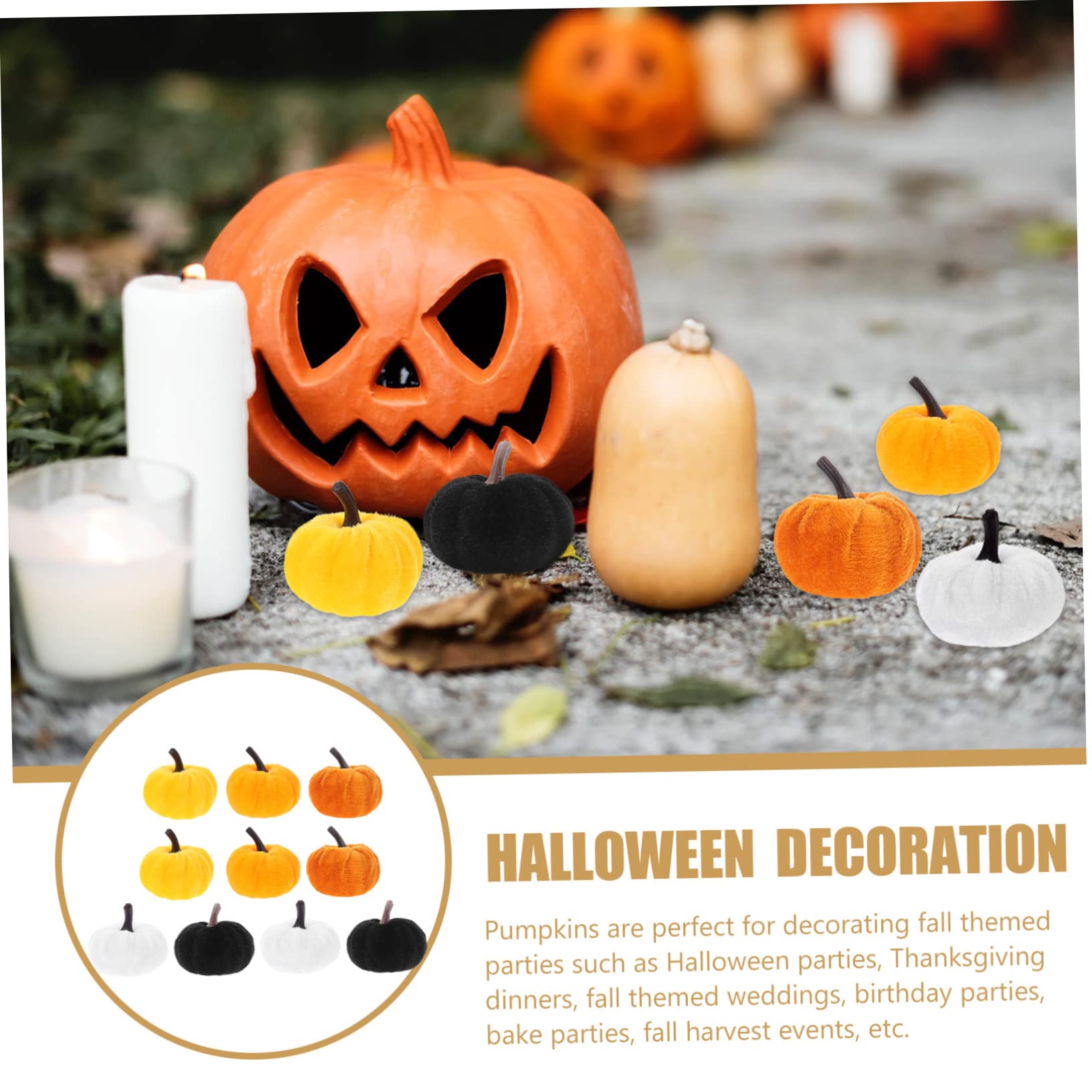 Ciieeo 40 STK Flanell-Kürbis Herbst-Imitat-Kürbis dekorativer Baumschmuck im Herbst Halloween Dekoration Halloween-Dekoration deko Festival- simulierter Schaum