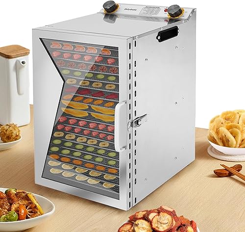 Deshidratador de alimentos 18 bandejas de acero inoxidable, secador de alimentos para frutas, carne, carne de res, cecina, hierbas y golosinas para