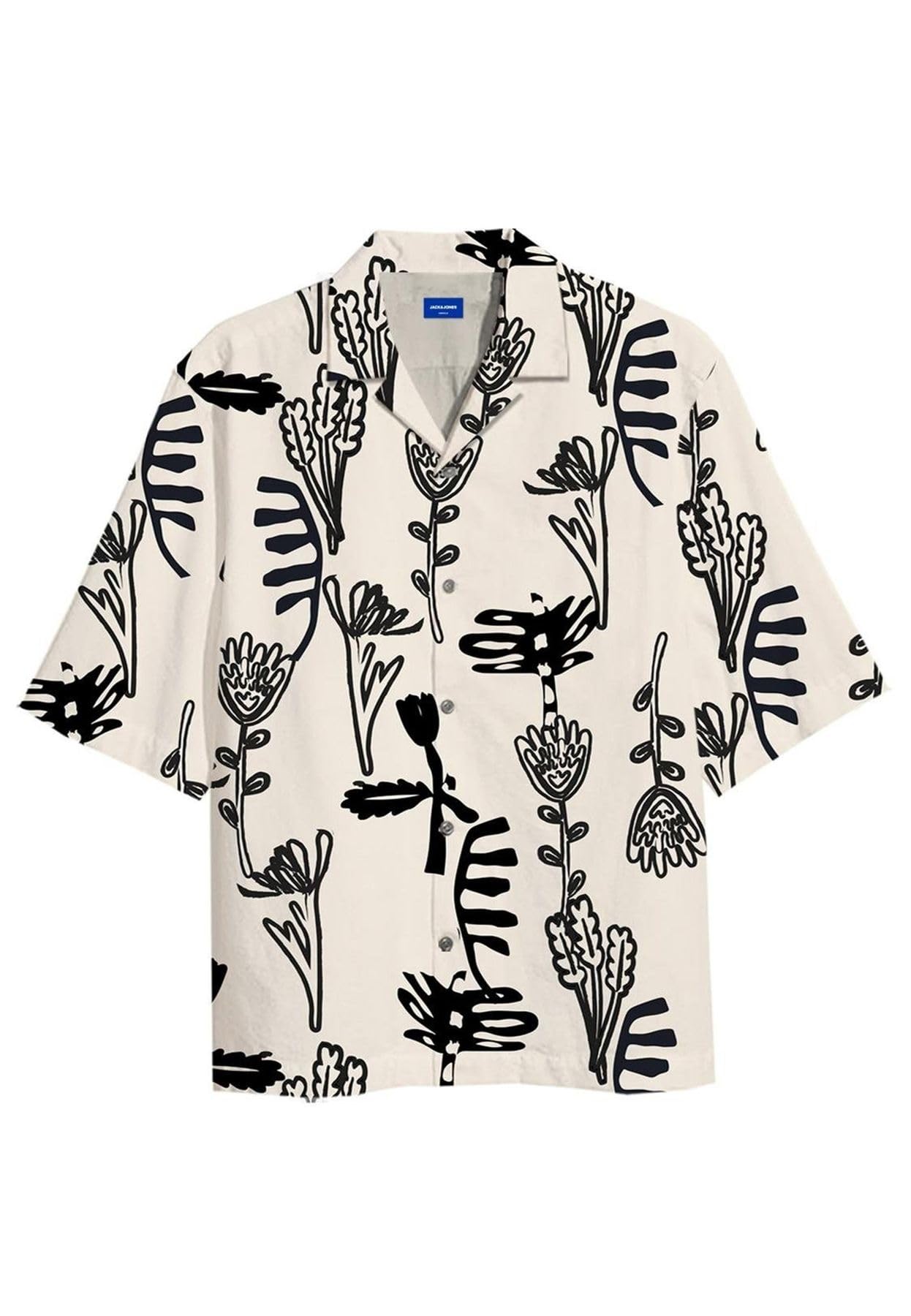 Jack & Jones Jorjeff Gallery Resort Shirt SS TG Ln Camisa de Manga Corta para Hombre