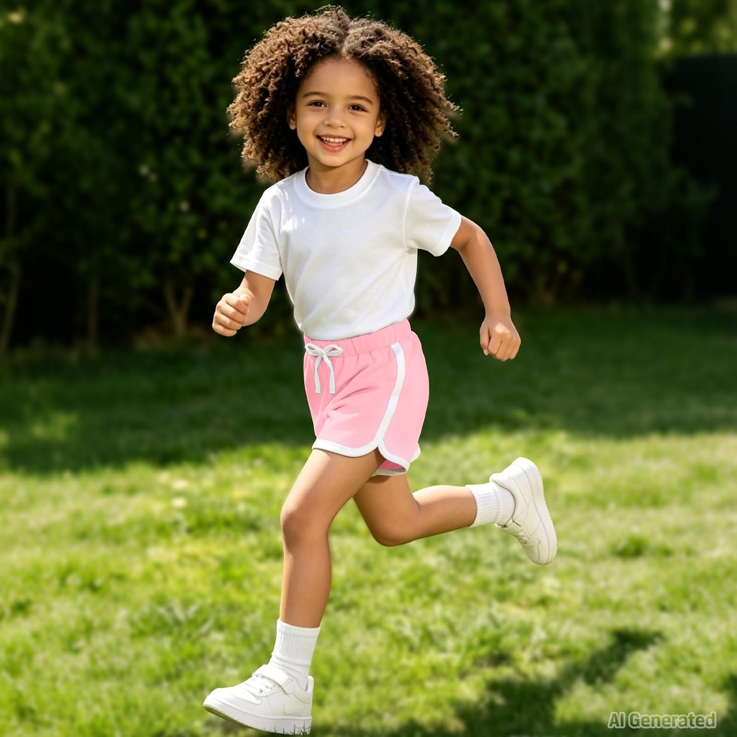 5 Pack Toddler Baby Girl Shorts Little Girls Athletic Shorts for Toddler Summer Active Soccer with Drawstring