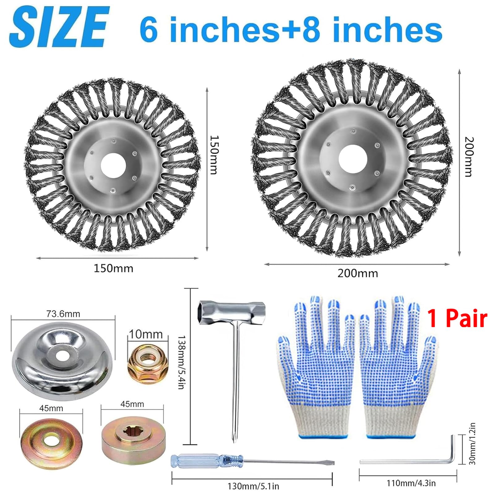 Spazzola Metallica Per Decespugliatore - Testina In Filo Acciaio Per Erbacce E Muschio, Foro 5mm - Foto 2