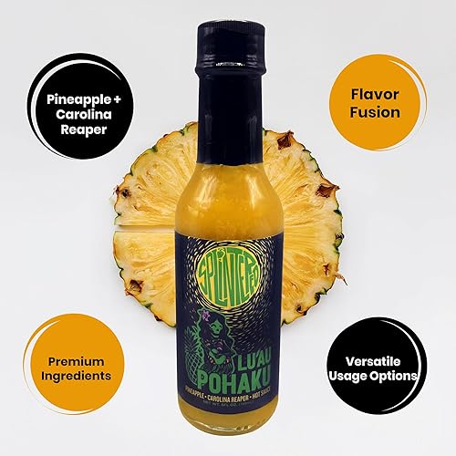 Miniatura 4 de Lu'au Pohaku - Salsa picante de piña  1er lugar 2025 Premios Scovie  Carolina Reaper Heat con sabor tropical  Lote pequeño, 5 onzas por Splintered