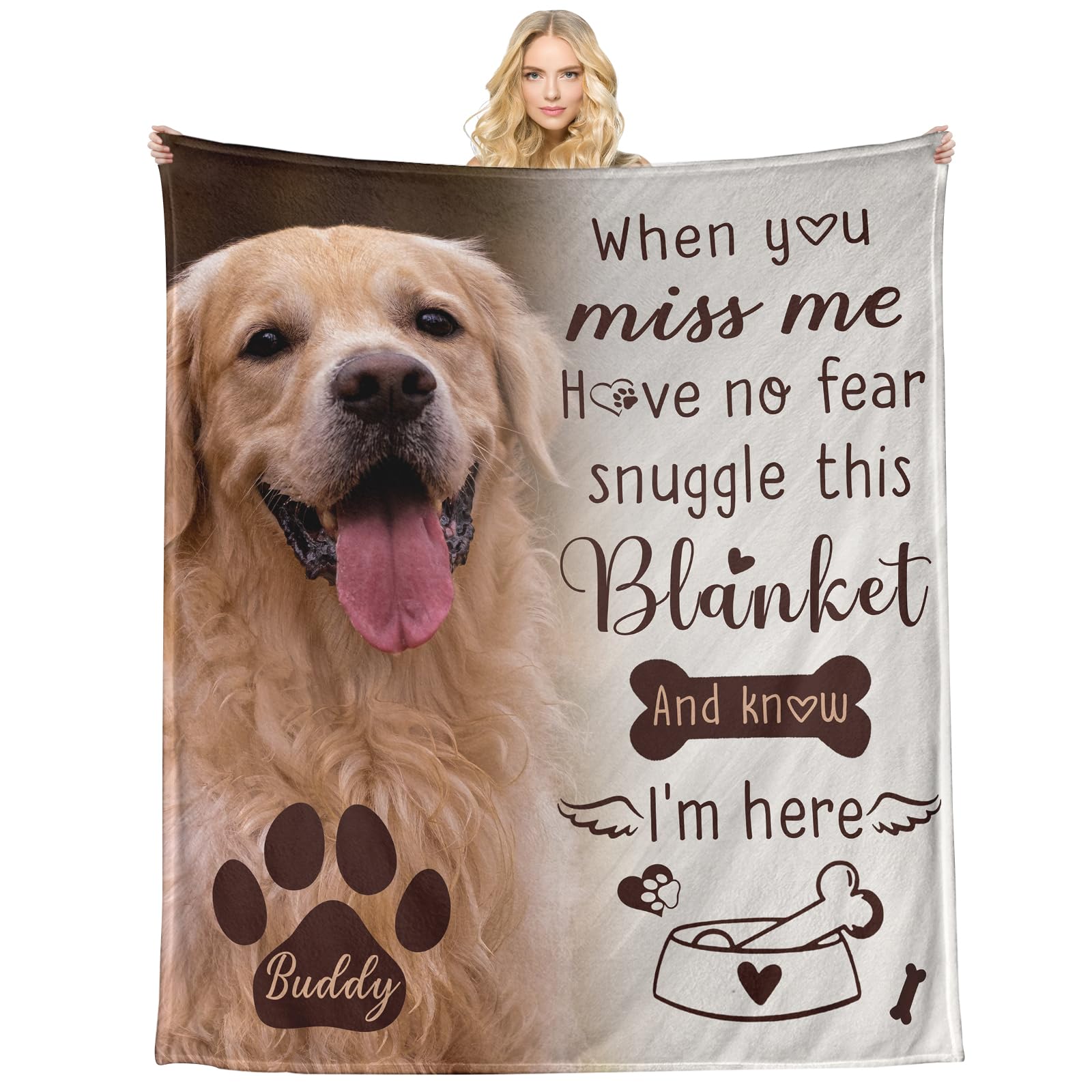 Custom Pet Memorial Blankets Gifts - Pet Memorial Gifts For Dogs,Loss Of Pet,Bereavement Blanket For Pet Lover,Sympathy Blanket Dog Passing Away Present,Memory Blankets For Loss Loved Ones(Pattern 4)