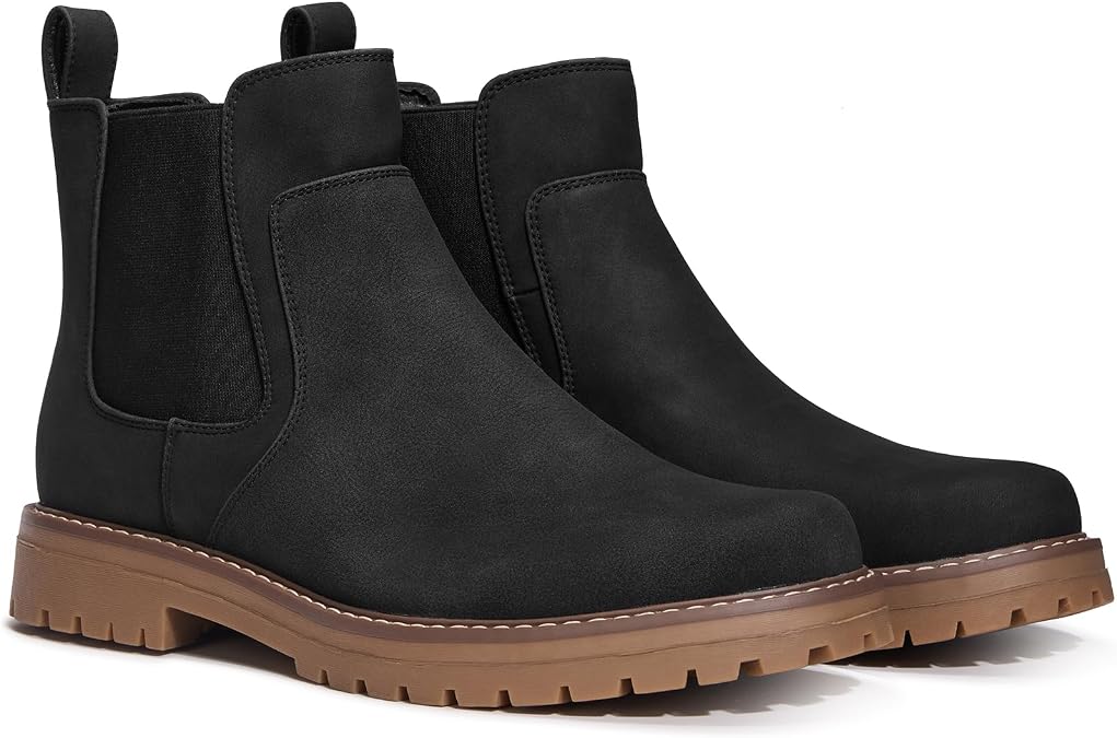 Men's Chelsea Boots Class Dress Boots for Men Comfy Slip on Casual Ankle Boots