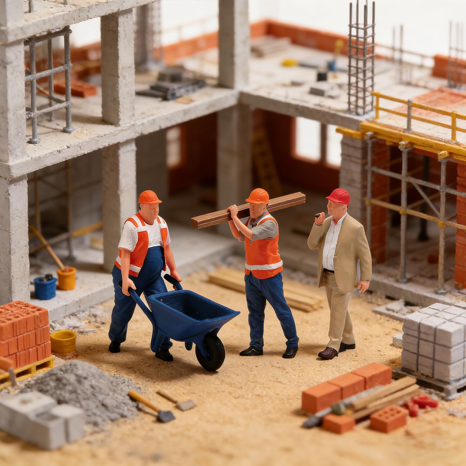 Set miniature Laborer, sculture in resina in 1: 64, B