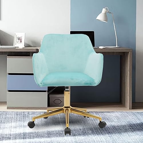 Miniatura 3 de Yoluckea Silla moderna de terciopelo para oficina en casa, silla giratoria ajustable para sala de estar, bonita silla de escritorio para