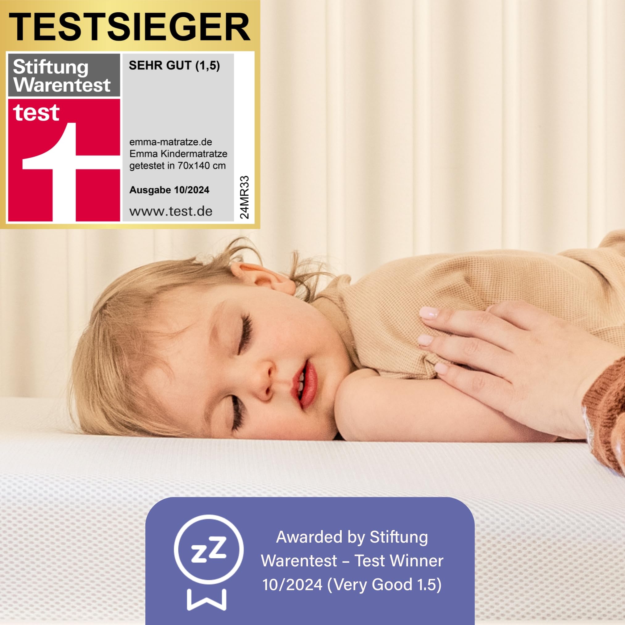 Emma Classic Kindermatratze 70x140 cm – Testsieger – Beste Matratze im Test (Stiftung Warentest) – Atmungsaktiv, Oeko-TEX® Zertifiziert, Waschbar – Für Babybett & Kinderbett