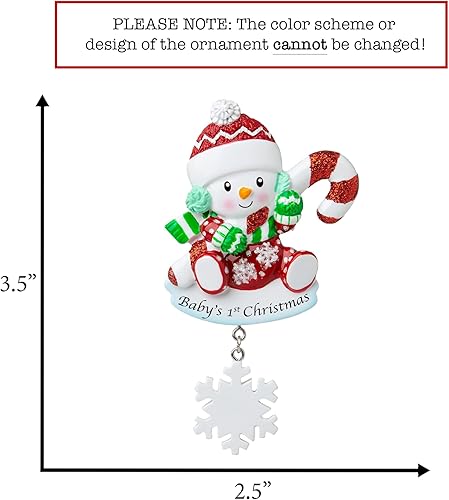 Miniatura 8 de Adorno personalizado para la primera Navidad de mi bebé 2023  Decoración de árbol de Navidad de niña de nieve con calcetín rosa personalizado