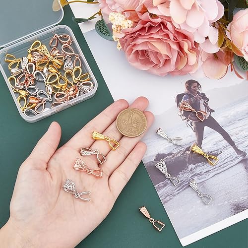 Miniatura 3 de SUPERFINDINGS 36 piezas de 9 estilos de latón para recoger hielo, ganchos de pellizco, clip de pellizco, cierres de fianza, conectores colgantes de