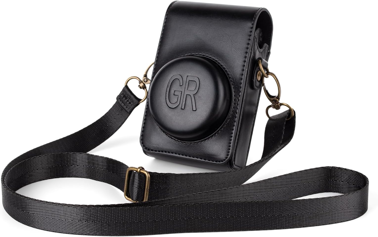 Kinokoo Protective Case For Ricoh Gr/Gr Ii/Gr Iii/Gr Iiix/Gr Iv Camera, Pu Leather Gr Ii Iii Camera Cover With Shoulder Strap - Retro Style Carrying Black