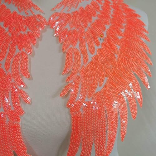 Miniatura 8 de 1 par de parches de lentejuelas de alas de ángel doradas y plateadas para ropa, parches bordados para planchar, apliques de accesorios de Navidad