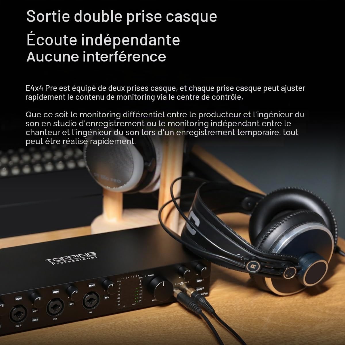 Topping Professional E4x4 Pre, interface audio USB avec 4 entrées et 4 sorties à 24 bits 192 kHz