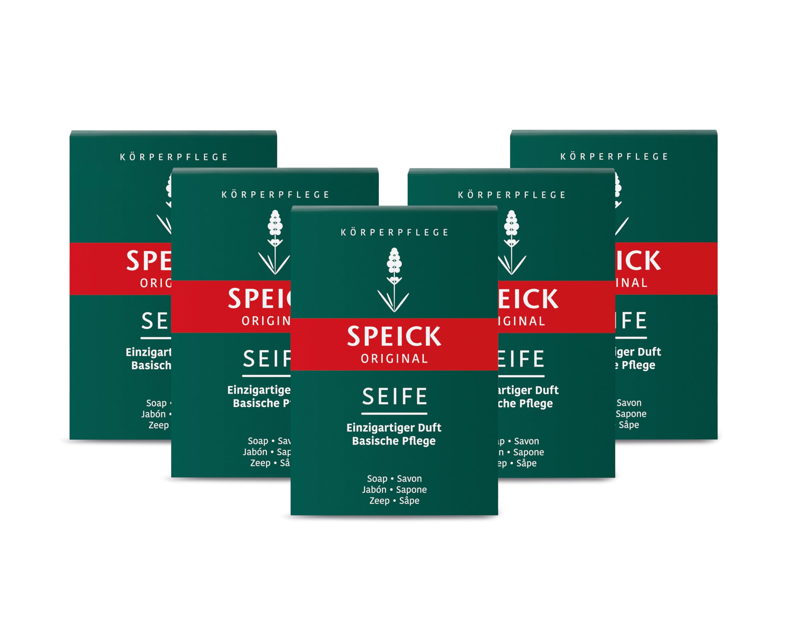 Speick Original Seife - der Klassiker mit unverwechselbarem Speick Duft, 5x100g