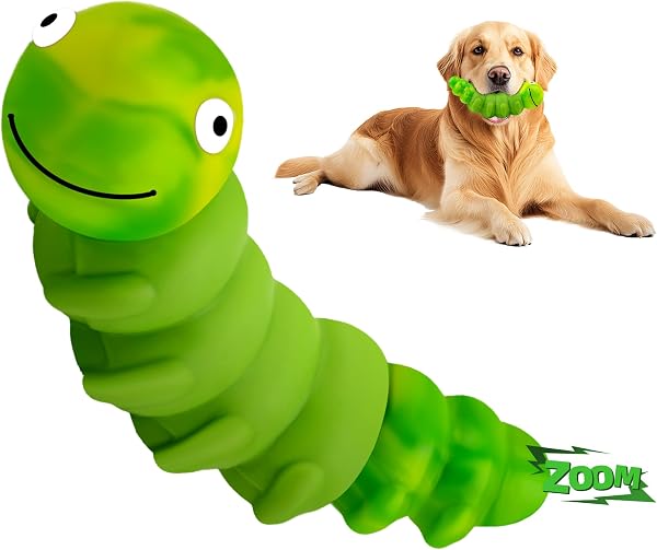 FurtasticFinds Indestructible Dog Toys for Aggressive Chewers, Tough Chew Proof Toy for Large Dogs, Squeaky Rubber Chew Toy with Beef Flavor for Boredom & Anxiety Relief (Green)