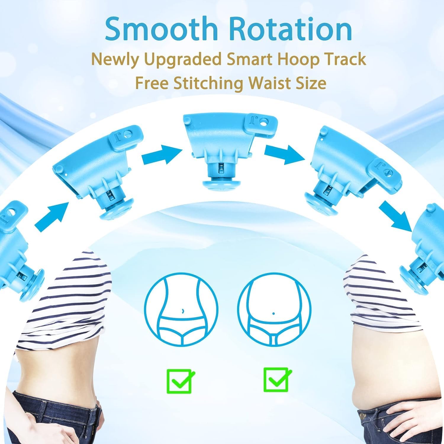 Dadhichi Zone 29 Knots Weighted Hula Exercise Hoop Extra Large, Infinity Fitness Hoop Plus Size, Smart Giant Hula Hoop for Adults Weight Loss (29 Knots Blue) 1