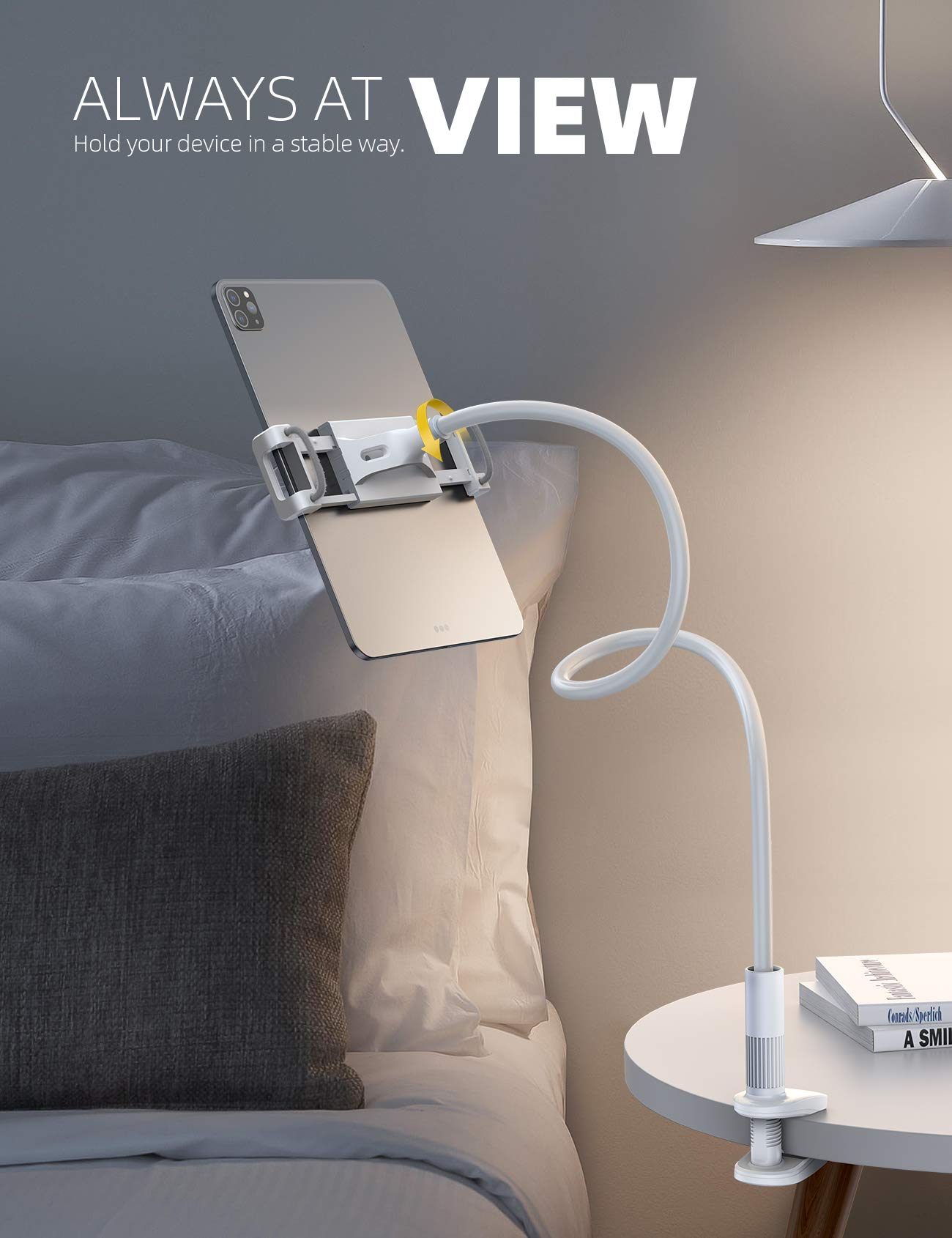 Supporto Per Tablet A Collo D'Oca Regolabile - Per IPad, Samsung, Huawei E Altri, Lunghezza 100cm, Base Universale - Foto 8