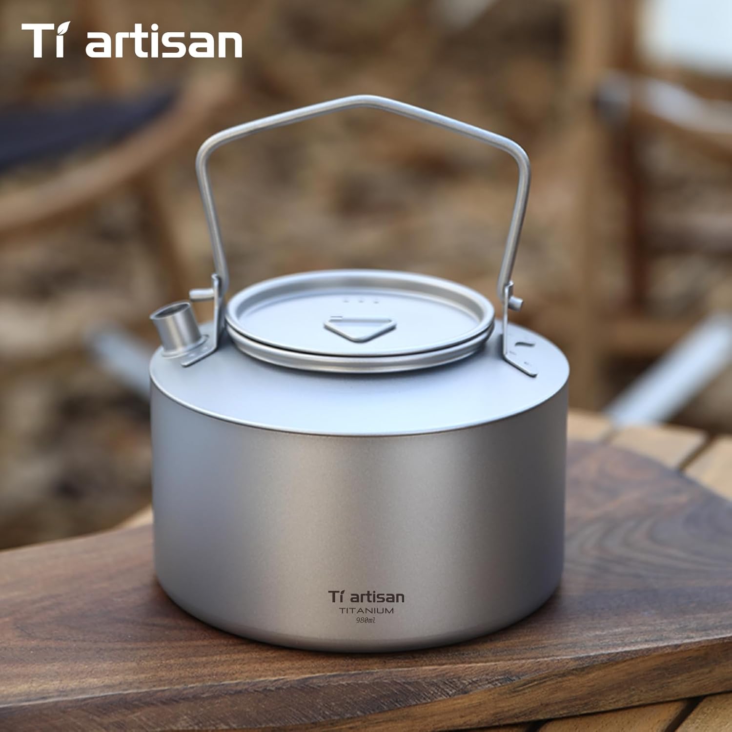 Titanium Kettle Ultralight Tea pot Outdoor Camping Coffee Pot for Boiling Water Coffee Tea (980ml (33.14fl oz))