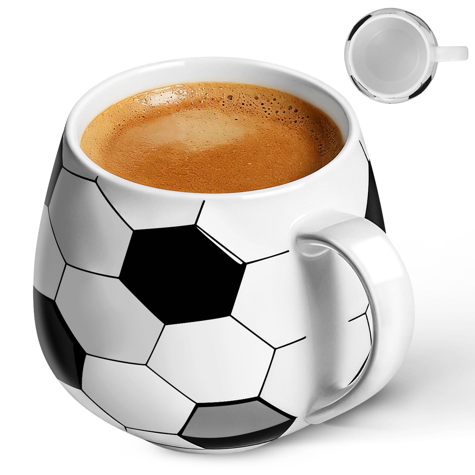 Yardwe Football Mug Ceramic Coffee Cup Novelty Soccer Water Cup for Men Boys Milk Juice