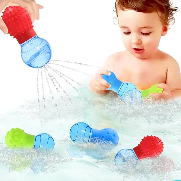 3Pack Squishy Bath Toys for Toddlers - Sensory Squeezing Water Bathtub Toys for Babies | Bath Tub & Pool Floating Toys for Kids | Textured Sensory Bath Toys Gifts for Baby Boys & Girls Ages 1+