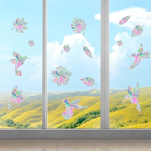 Miniatura 6 de 60 calcomanías anticolisión para ventanas, para pájaros, arco iris, ventana, prevención de huelgas, calcomanías de prisma, calcomanías de adherencia
