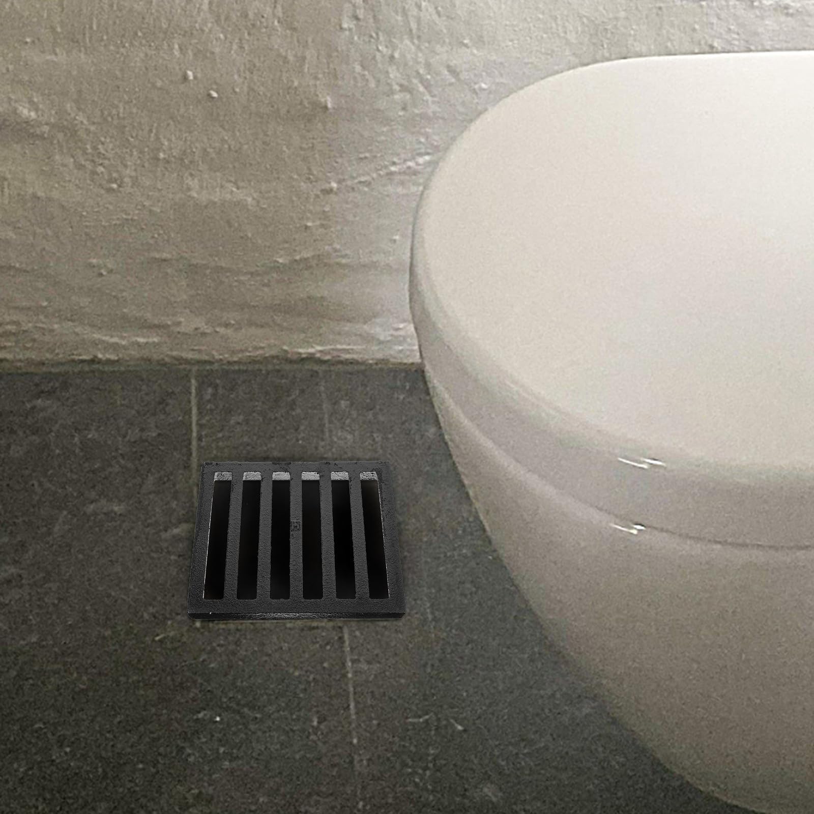 Hemobllo Filtro de Lavabo de Baño Tapa del Filtro del Fregadero Cuadrado de Hierro Negro, Previene Atascos y Asegura Flujo de Agua, para Lavabo de Baño y Ducha